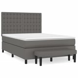 vidaXL Krevet s oprugama i madracem sivi 140x200 cm od umjetne kože Cijene
