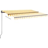  Tenda na ručno uvlačenje s LED svjetlima 3 5x2 5 m žuto-bijela | shoptok.hr