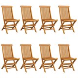 The Living Store Vrtni stoli z antracitnimi blazinami 8 kosov trdna tikovina - Vrtni Stol, (21460968) | Shoptok.si