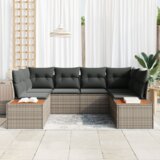 vidaXL 6-dijelni vrtni kauč set s jastučićima sivi poli ratan akacija | shoptok.hr