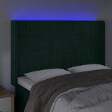  LED uzglavlje tamnozeleno 147x16x118/128 cm baršunasto | shoptok.hr