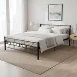 ModernHome metalni krevet 160 x 200 cm s letvičastom podnicom, crni | shoptok.hr