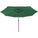  Vrtni suncobran s LED svjetlima 400 cm zeleni | shoptok.hr