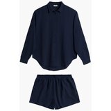 Atlantic Women's Solid Color Terry Pajamas - Navy Blue Cijene