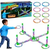 Throwing Skill Game for Kids LED Glowing Hoops Posts