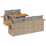 6-dijelni set vrtnih sofa s jastucima bež od poliratana bagrem | shoptok.hr