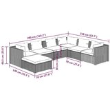  Vrtna sedežna garnitura 7-delna z blazinami poli ratan rjava, (20672031) | Shoptok.si