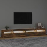 TV ormarić s LED svjetlima boja dimljenog hrasta 270x35x40 cm | Eponuda.ba