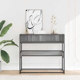 vidaXL Konzolna mizica siva sonoma 90x35x80 cm inženirski les | Shoptok.si