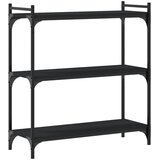  Regal za knjige s 3 razine crni 80x30x86 cm konstruirano drvo | Shoptok.si