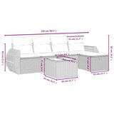  6-dijelni set vrtnih sofa s jastucima crni od poliratana | shoptok.hr