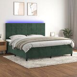  The Living Store Box spring postelja z vzmetnico LED tem. zelena 200x200cm žamet - Box Spring Postelja, (21454881) | Shoptok.si