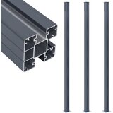 vidaXL Stupovi za ogradu 3 kom tamnosivi 185 cm aluminijski | shoptok.hr