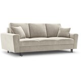 Cosmopolitan Design Bež žametna raztegljiva sedežna garnitura s prostorom za shranjevanje 235 cm Kyoto – | Shoptok.si