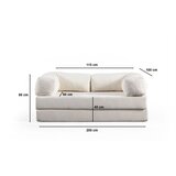 Atelier Del Sofa Dvosjed Via Con, 200x100x80 cm, Bijela | Eponuda.ba
