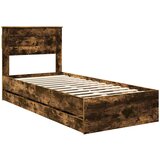  Krevetna konstrukcija s ladicama Dimljeni hrast 75 x 190 cm | shoptok.hr