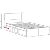  Okvir kreveta s pohranom s uzglavljem Staro drvo 120 x 200 cm | shoptok.hr