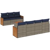  Vrtni set od 8 dijelova s jastucima, sivi poliratan | shoptok.hr