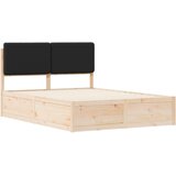 vidaXL Posteljni okvir z oblazinjenim vzglavjem Črna 140 x 200 cm | Shoptok.si