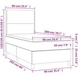 Krevet s oprugama i madracem plavi 90 x 200 cm od tkanine | shoptok.hr