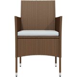  5-dijelni vrtni blagovaonski set s jastucima smeđe-crni Smeđa Dužina stola 160 cm | shoptok.hr