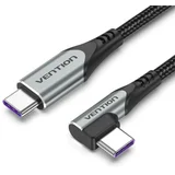 USB 2.0 C Male Right Angle to C Male 5A Cable 1M Gray
