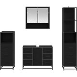  Set namještaja za kupaonicu 4 kom. Crni hrast 80 x 33 x 60 cm | shoptok.hr