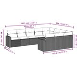  10-dijelni set vrtnih sofa od poliratana s jastucima sivi | shoptok.hr
