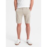 Ombre Men's monochromatic shorts with cargo pockets - beige | Eponuda.ba