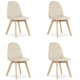 Bora stolica - bež baršun / prirodne noge x 4 | shoptok.hr