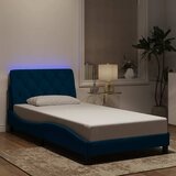  Okvir kreveta s LED-om bez madraca plavi 100 x 200 cm baršunasti | shoptok.hr