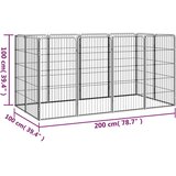  Ograda za pse s 12 panela crna 50 x 100 cm čelik obložen prahom | Eponuda.com