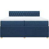 vidaXL Krevet s oprugama i madracem plavi 200 x 200 cm od tkanine | shoptok.hr