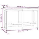  Radni stol siva 140x50x80 cm od masivne borovine | shoptok.hr