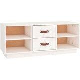 Maison Chic TV omarica - TV stojalo - Televizijska omarica bela 100x34x40 cm trdna borovina, (21699116) Cene