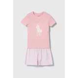 Polo Ralph Lauren Otroška pižama roza barva