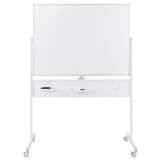  Dvostrana mobilna bijela tabla s pegboardom, kotačićima i stalkom, dim. 120 x 90 cm u