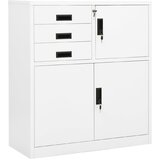 vidaXL Pisarniška omara bela 90x40x102 cm jeklo Cene