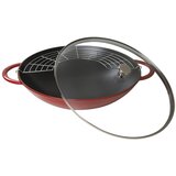 Staub cast iron wok with lid - Red, 37 cm | shoptok.hr