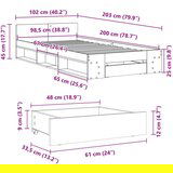  Okvir za krevet s ladicom smeđa boja hrasta 100x200cm drveni | shoptok.hr