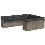  The Living Store Vrtna sedežna garnitura 10-delna z blazinami siv poli ratan - Vrtna Sedežna Garniture, (21449576) | Shoptok.si