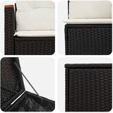  Set sofe 5 kom. Crna i krem-bijela Poli Rattan i čelik | shoptok.hr