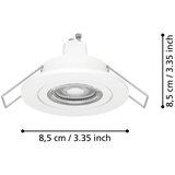 Eglo 902234 - LED kupatilsko ugradno spot svetlo BARRANCO 1xGU10/4,5W/230V IP44 belo | Eponuda.com
