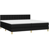  Krevet box spring s madracem LED crni 200x200 cm od tkanine | shoptok.hr