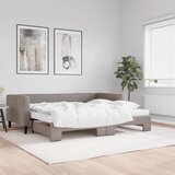  Dnevni krevet na razvlačenje smeđesivi 90 x 200 cm od tkanine | Eponuda.ba