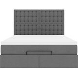 vidaXL Otomanski posteljni okvir z vzmetnico siv 140x190 cm blago | Shoptok.si