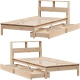 vidaXL Krevet s regalom za knjige bez madraca 100 x 200 cm od borovine Cijene