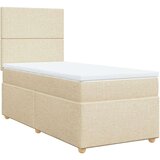  Krevet s oprugama i madracem krem 90 x 190 cm od tkanine | shoptok.hr