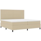  Krevet s opruga kutije Svijetlo siva i bijela. 200 x 200 cm | shoptok.hr