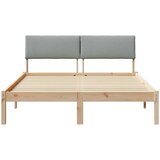  Okvir kreveta s uzglavljem Smeđa i svijetlo siva 150 x 200 cm | shoptok.hr